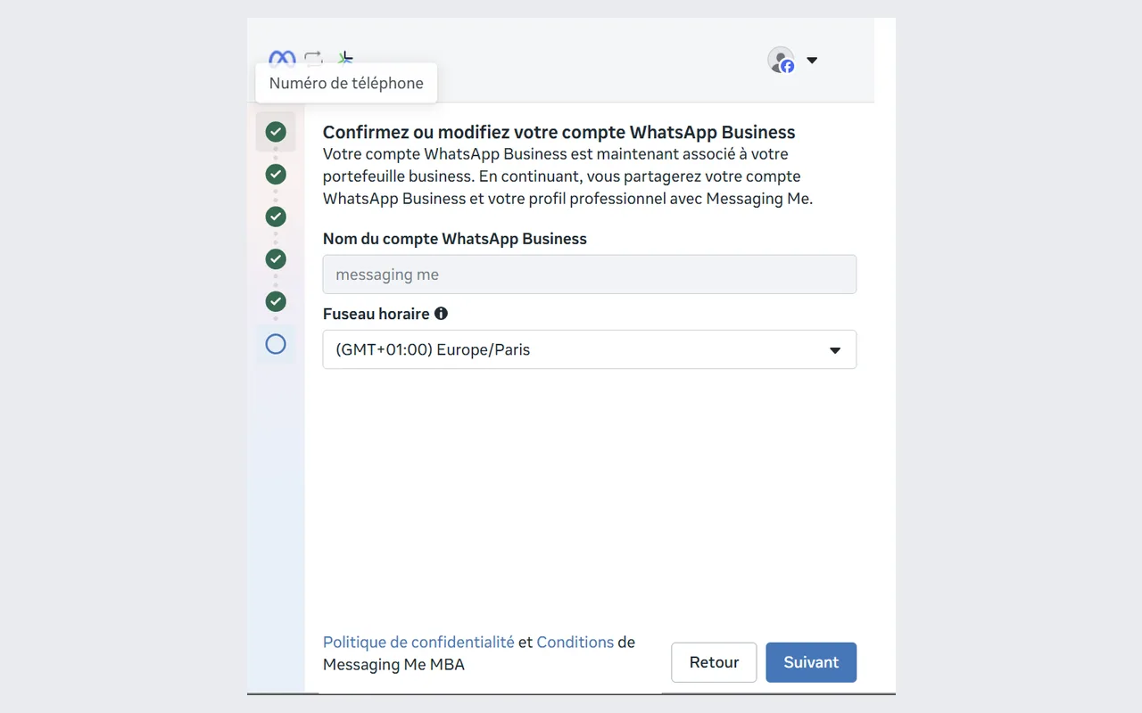 Step 7: Confirm your WhatsApp Business account