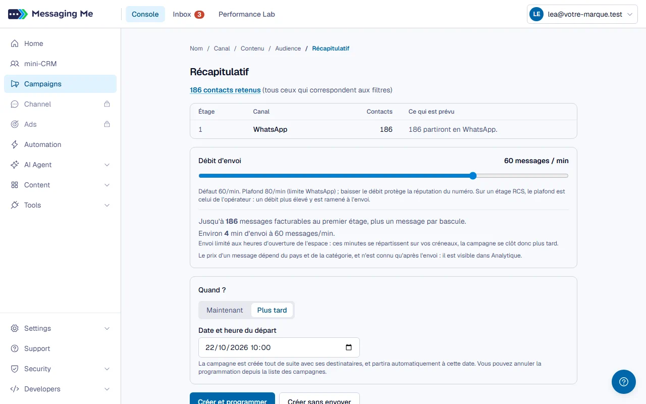 Step 5 : The summary and the launch