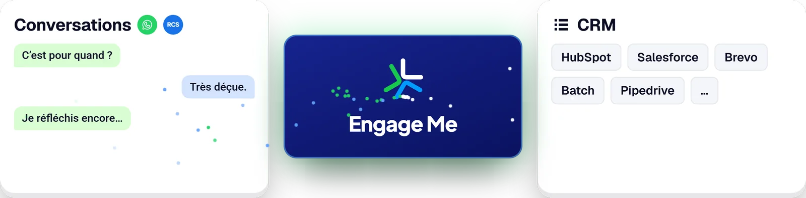 Les conversations WhatsApp et RCS passent par Messaging Me et arrivent dans votre CRM